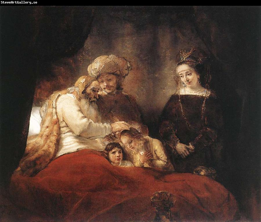 REMBRANDT Harmenszoon van Rijn Jacob Blessing the Children of Joseph